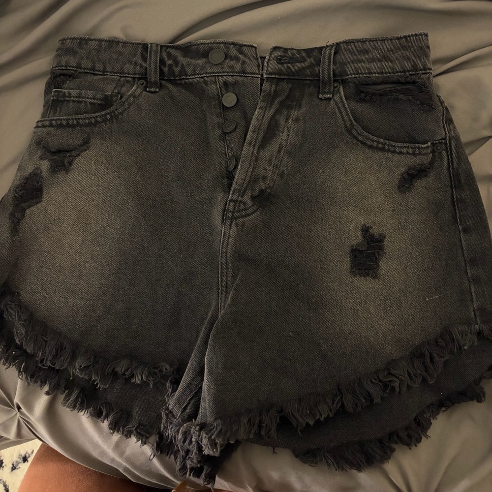Wild Fable Black Distressed Jean Shorts